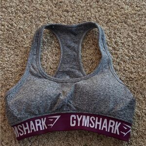 Gymshark Heathered Gray and Maroon Sports Bra